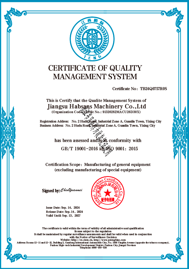 Certificate ISO 9001-2015